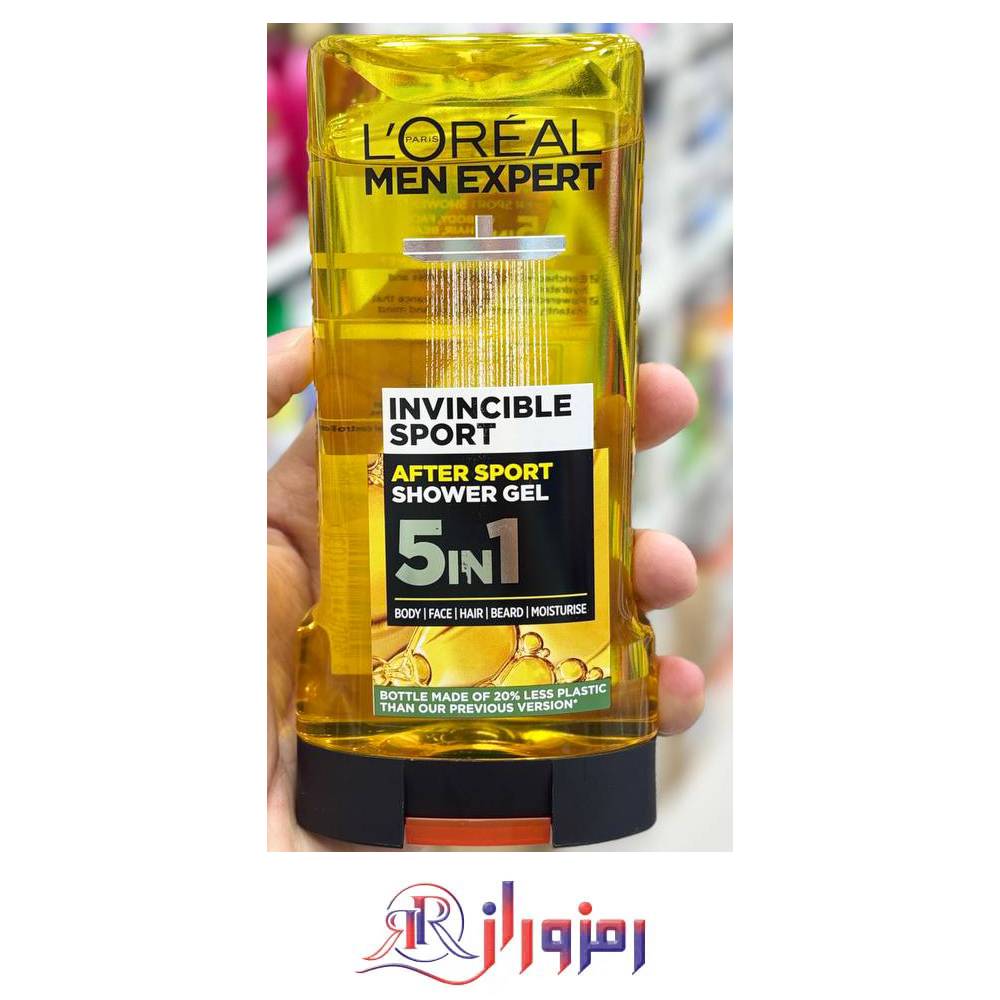 ژل دوش مردانه لورآل مدل Invincible Sport حجم 300 میل
